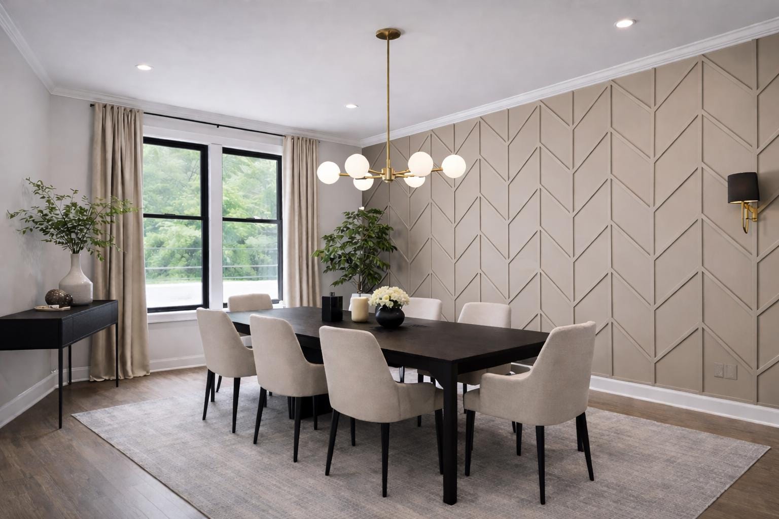 Chevron Accent Wall Panels for Dining Room, Living Room and Bedroom ...
