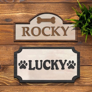 Personalized Wooden Pet Name Sign: Dog Kennel Decor