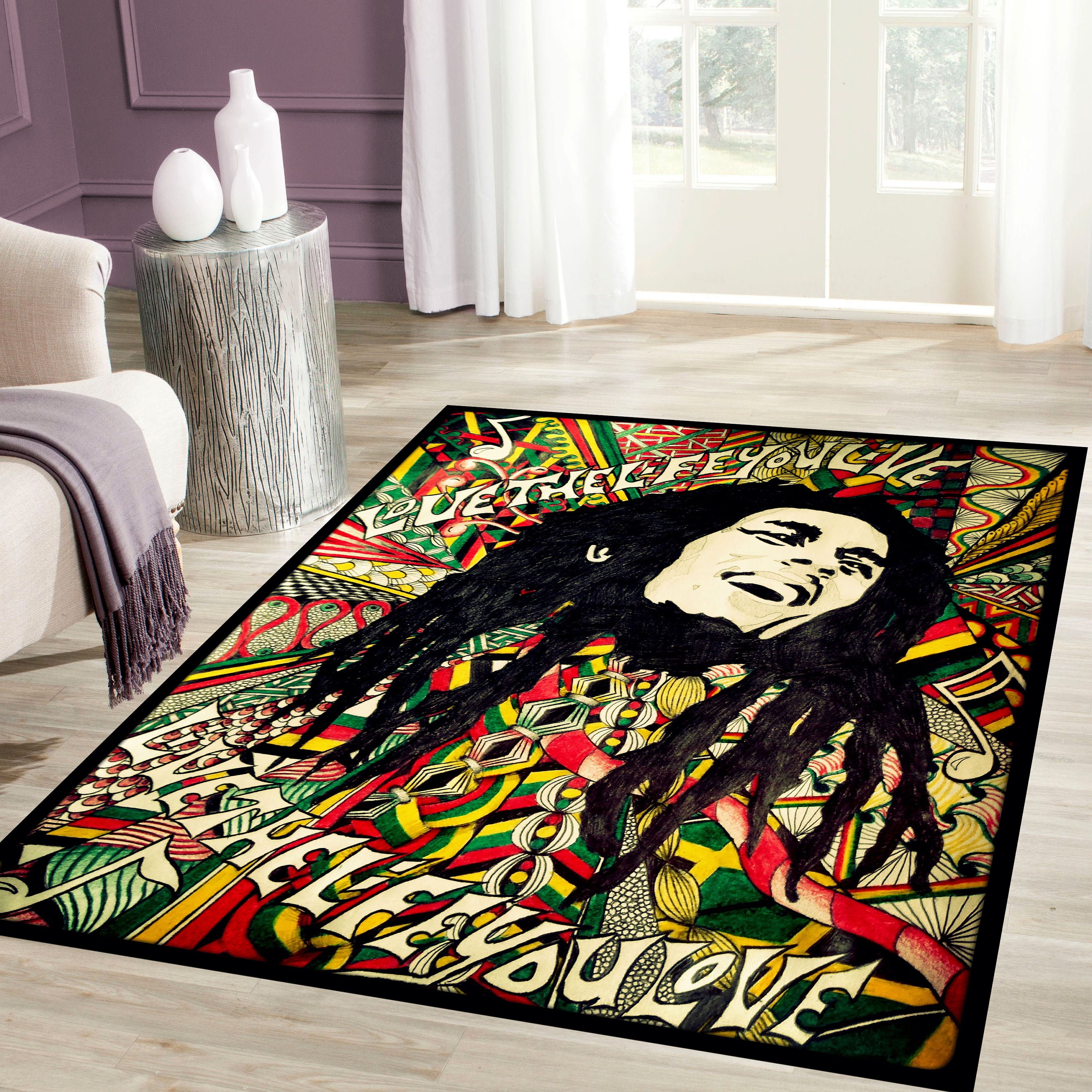 Bob Marley Pattern Rug, Bob Marley,marijuana,weed Rug,bob Marley Fan ...