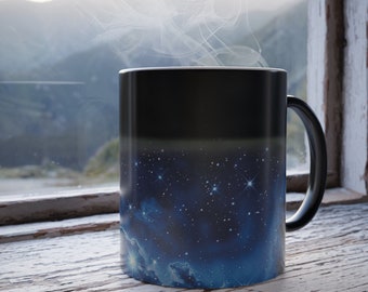 Farbwechsel Becher, Sternenhimmel Becher, Nachthimmel Becher, wärmeempfindlicher Nachthimmel Zauberbecher, Astronomie Geschenke, Farbwechsel Becher, Geschenk, Becher, Tasse