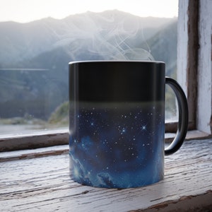 Farbwechsel Becher, Sternenhimmel Becher, Nachthimmel Becher, wärmeempfindlicher Nachthimmel Zauberbecher, Astronomie Geschenke, Farbwechsel Becher, Geschenk, Becher, Tasse