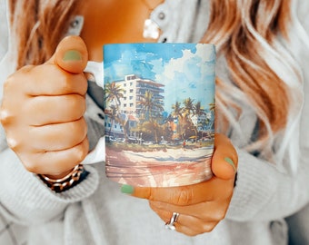 Miami Coffee Mug, Miami Gift, Miami Cup, Miami Teacup, Miami Souvenir, Miami Florida, Florida Lover, Travel Gift, South Beach, 11oz Mug, Cup