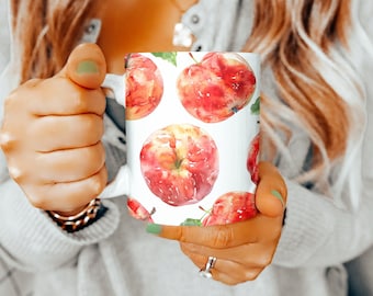Apples Mug, Fruit Mug, Apple Lover Mug, Apple Teacup, Fruit, Apple Cup, Mug, Gift for Teacher, 11oz Mug, Gift For Her, Gift For Him, Mug
