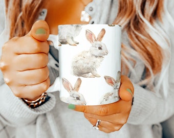 Rabbit Mug, Bunny Gifts, 11oz Mug, Rabbit Gift Ideas, Mothers Day Gift Basket, Animal Lovers Gift, Gifts for Her, Gift for Him, Bunny Mug
