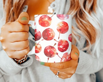 Cherries Mug, Fruit Mug, Cherry Lover Mug, Cherry Teacup, Fruit, Cherries Cup, 11oz Mug, Gift For Her, Gift For Him, Cute Mug, Gift, Cup