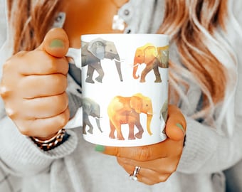 Taza de elefante, regalos de elefante, taza de 11 oz, ideas de regalos de elefante, canasta de regalo para el día de la madre, regalo para amantes de los animales, regalos para ella, regalo para él, taza