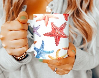Mug étoile de mer, cadeaux étoiles de mer, tasse 11 oz, idées cadeaux étoiles de mer, panier cadeau fête des mères, cadeau pour les amoureux des animaux, cadeaux pour femme, cadeau pour homme
