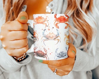 Tazza granchio, regali granchio, tazza da 11 once, idee regalo granchio, cesto regalo festa della mamma, regalo per amanti degli animali, regali per donne, regalo per uomini, regalo, tazza, tazza