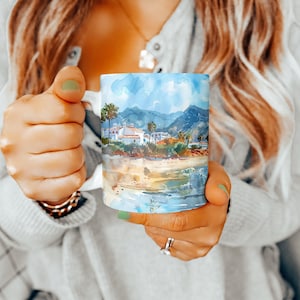 Costa Del Sol Kaffeetasse, Costa Del Sol Geschenk, Costa Del Sol Tasse, Costa Del Sol Teetasse, Costa Del Sol Malerei Becher, Costa Del Sol Andenken