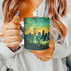 Seattle Mug, Seattle Gift, Seattle Cup, Seattle Teacup, Seattle, Seattle Souvenir, Gift for Her, Gift for Him, Washington, 11oz Mug, Gift
