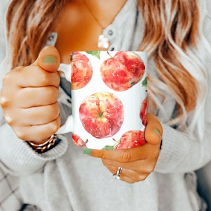 Apples Mug, Fruit Mug, Apple Lover Mug, Apple Teacup, Fruit, Apple Cup, Mug, Gift for Teacher, 11oz Mug, Gift For Her, Gift For Him, Mug