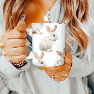 Kaninchen Becher, Häschen Geschenke, 11 Unzen Becher, Kaninchen Geschenkideen, Geschenkkorb zum Muttertag, Geschenk für Tierliebhaber, Geschenke für sie, Geschenk für ihn, Häschenbecher