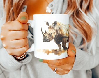 Rhino Mug, Rhino Gifts, 11oz Mug, Rhino Gift Ideas, Mothers Day Gift Basket, Animal Lovers Gift, Gifts for Women, Gift for Men, Gift, Mug