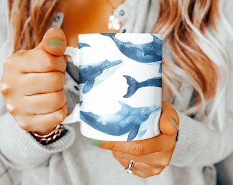 Blue Whale Mug, Blue Whale Gifts, Blue Whale Mug, Mothers Day Gift,  Animal Lovers Gift, Gifts for Women, Gift for Men, Blue Whale Lover