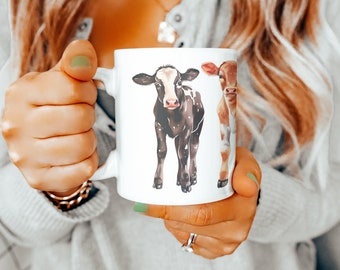 Taza de vaca, regalos de vaca, taza de 11 oz, ideas de regalos de vaca, canasta de regalo para el día de la madre, regalo para amantes de los animales, regalos para mujeres, regalo para hombres, regalo, amante de las vacas
