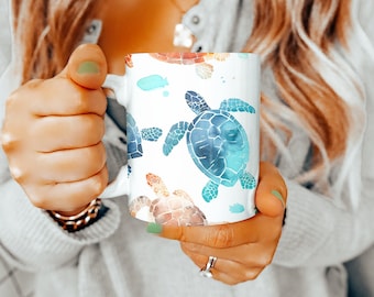 Taza de tortuga marina, regalos de tortuga marina, taza de tortuga marina, ideas de regalos de tortuga marina, regalo del día de la madre, regalo para amantes de los animales, regalos para mujeres, regalo para hombres