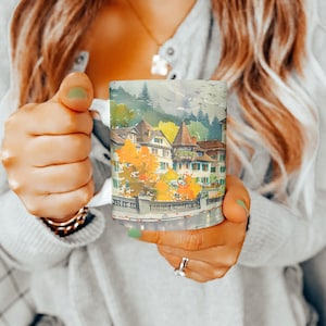 Bern Coffee Mug, Bern Gift, Bern Cup, Bern Teacup, Bern Painting Mug, Bern Lover, Bern Souvenir, Gift For Mom, Switzerland Souvenir, Bern