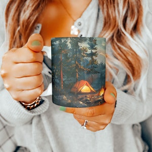 Camping Mug, 11oz Mug, Camper Gift, Ceramic Mug, Housewarming Gift, Gift for Her, Gift for Him, Campsite Cup, Camping Lover Gift, Mug, Gift