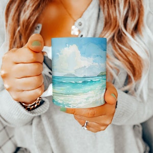 Lanikai Beach Mug, Hawaii Mug, Lanikai Mug, Hawaii Souvenir, Gift For Mom, Gift For Dad, Cute Mug, Cute Gift, 11oz Mug, Gift For Her, Mug