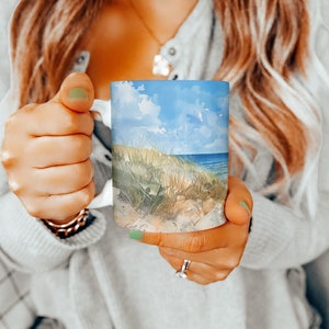 Cape Cod Beach Mug, Cape Cod Mug, Massachusetts Mug, Souvenir, Gift For Mom, Gift For Dad, Cute Mug, Cute Gift, 11oz Mug, Gift For Her, Gift
