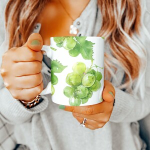 Green Grapes Mug, Green Grapes Coffee Mug, Green Grapes Lover Mug, Green Grapes Teacup, Fruit, Green Grapes Cup, Mug, 11oz Mug, Cute Mug