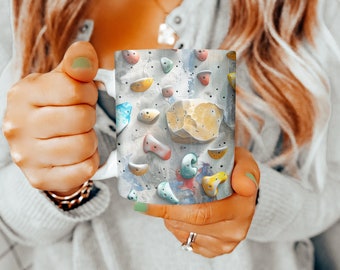 Rock Climbing Mug – 11oz Climber Coffee Cup – Indoor Wall Print Mug – Adventure Lover Gift – Fitness & Outdoor Sports Mug, Athlete Mug