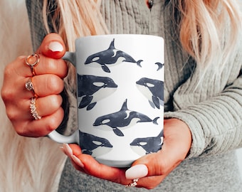 Orca Mug, 15oz Mug, Killer Whale Mug, Orca Gift Ideas, Mothers Day Gift, Animal Lovers Gift, Gifts for Women, Gift for Men, Orca Lover