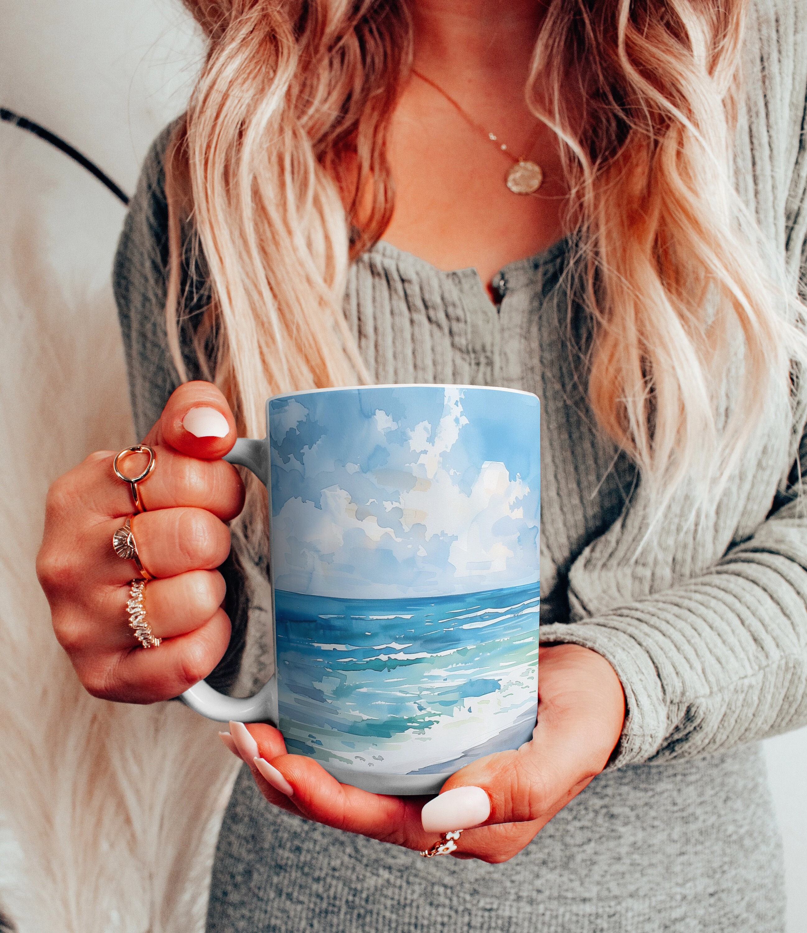 Varkala Beach Mug, 15oz Mug, Kerala Souvenir, India Souvenir, Souvenir, Gift For Mom, Gift For Dad, Cute Mug, Gift For Her