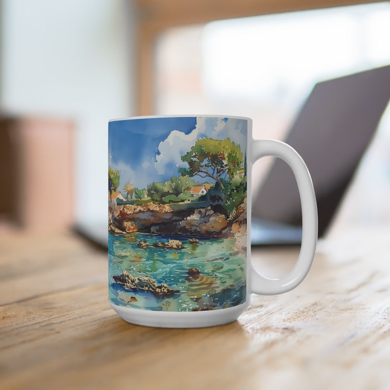 Fig Tree Bay Mug, 15oz Mug, Cyprus Souvenir, Souvenir, Gift for Mom