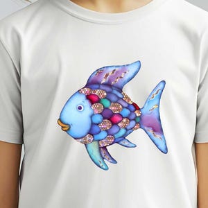 Conjunto de imágenes prediseñadas de peces arcoíris, archivos PNG transparentes sin fondo, descarga digital
