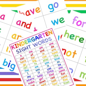 Liste de mots imprimables pour la maternelle et cartes Flash fichier PDF à télécharger