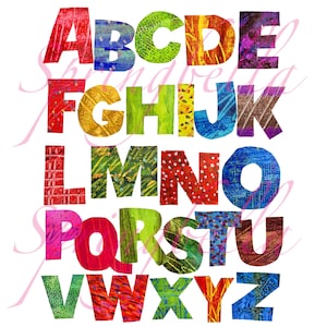 Digitales Alphabet einzelnen Großbuchstaben Clipart Buchstaben transparente PNG-Dateien druckbare digitaler Download