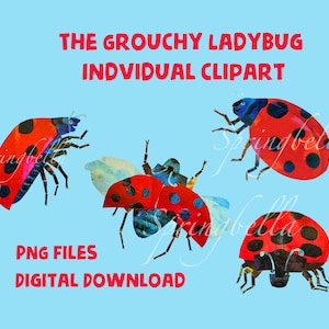 La coccinella brontolona Clipart Download digitale