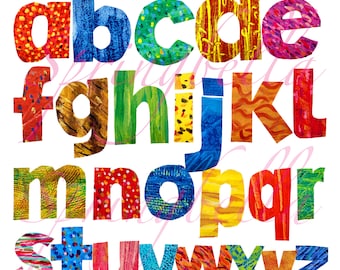 Digital Alphabet Individual Lowercase Clipart Letters Transparent PNG Files Printable Digital Download