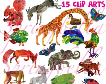 Eric Carle Animals Clipart PNG Transparent Digital Download