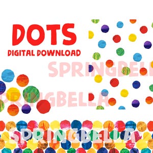 Pünktchen Raupe Verhungerr Bordüre Punkte und einzelne Punkte Digital Download