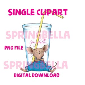 Si le das a un ratón un vaso de galletas con pajita, descarga digital transparente PNG individual