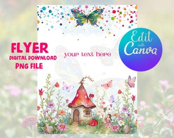 Fairy Garden Custom Flyer Printable Digital Download