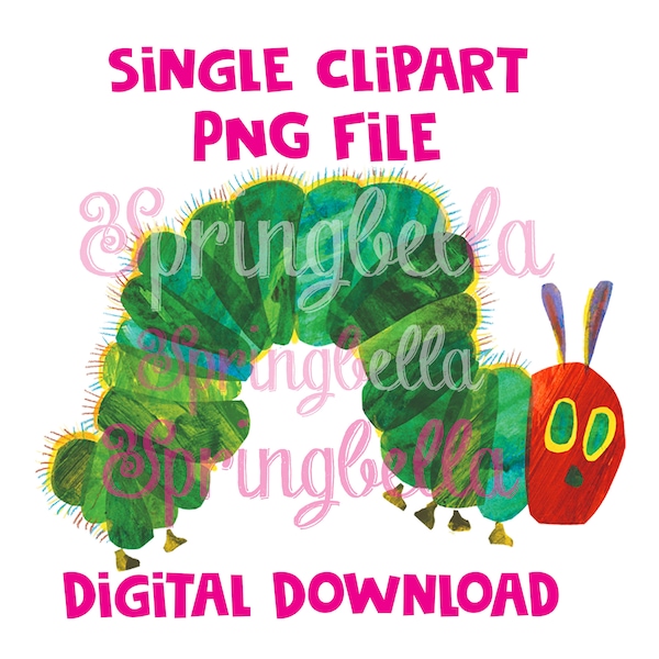 Hungry Caterpillar Single PNG Transparent File Digital Instant Download