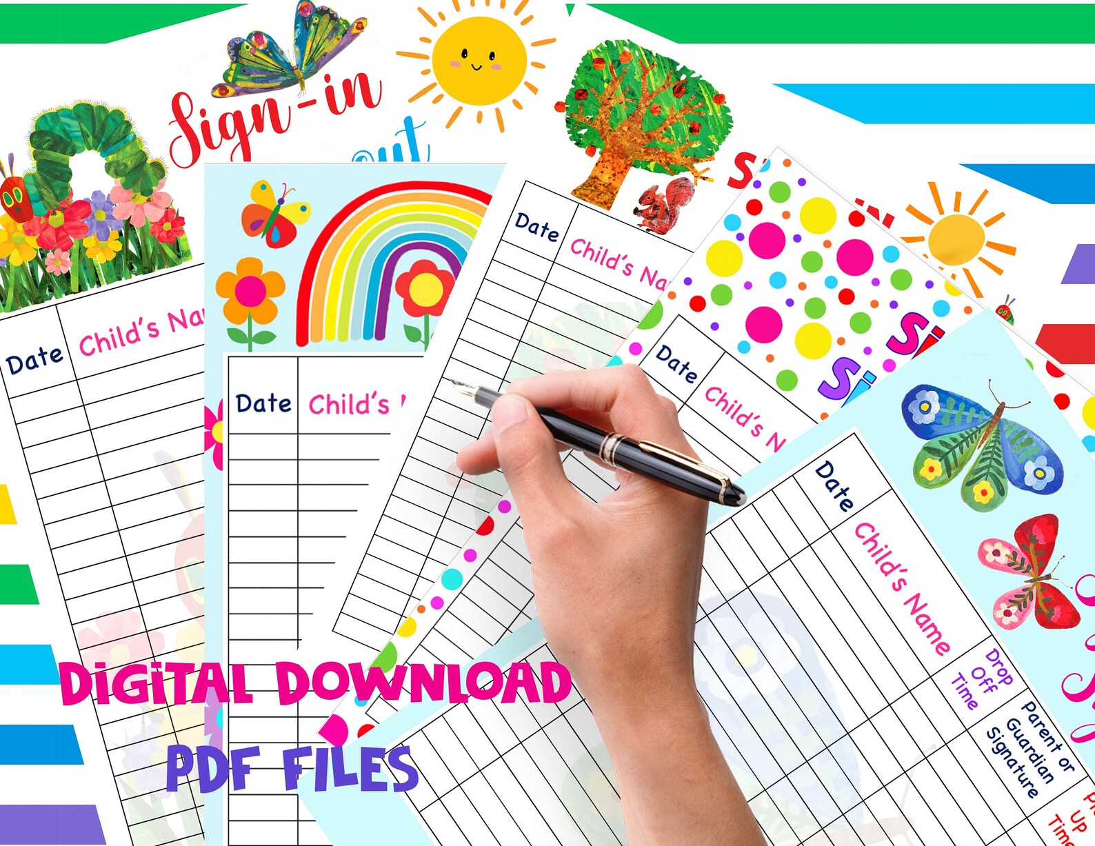 Sign In/out Form Bundle: Daycare, School, Childcare (PDF Files) Digital ...