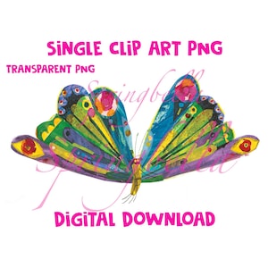 Die sehr hungrige Raupe Schmetterling Single PNG SVG Transparenter digitaler Download
