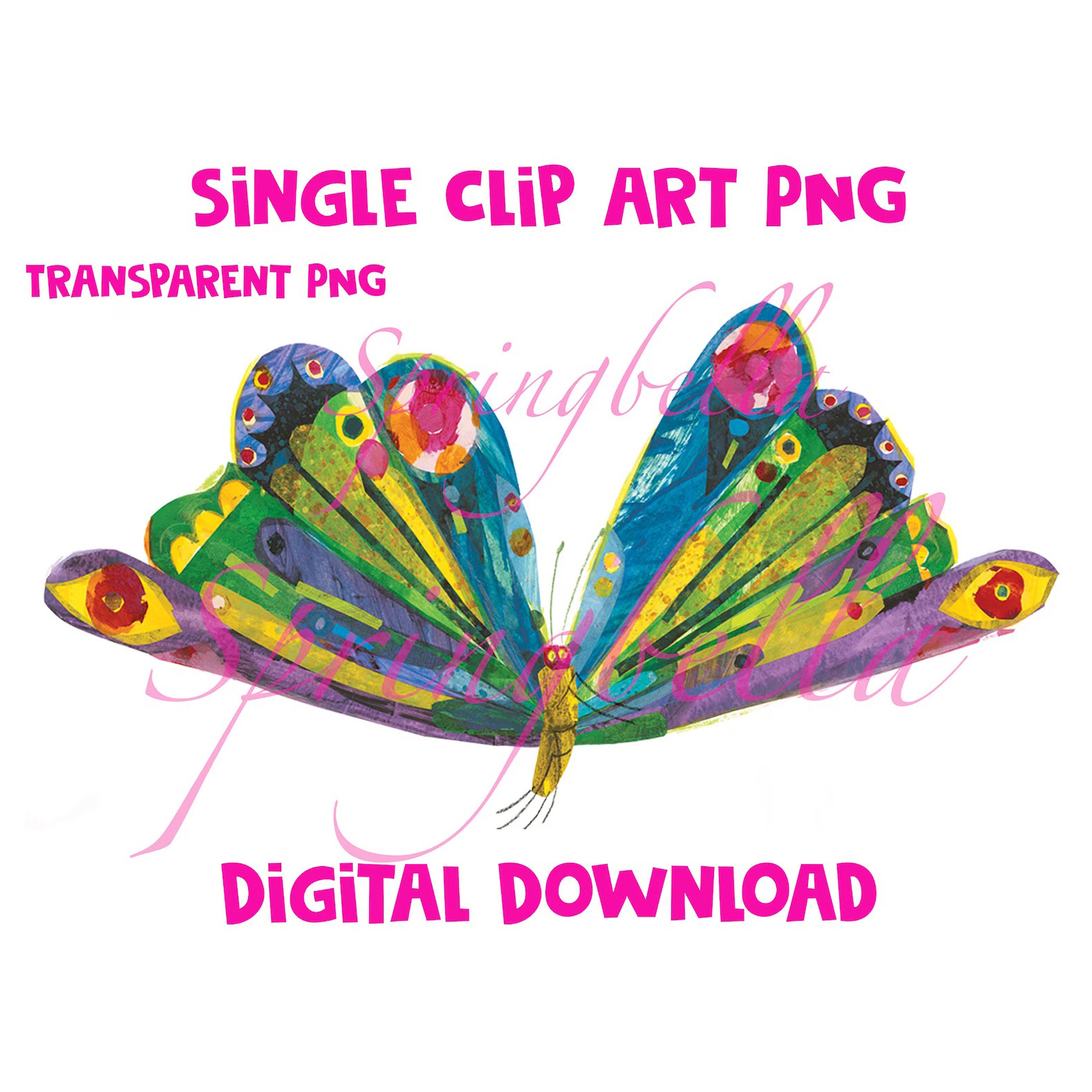The Very Hungry Caterpillar Butterfly Single PNG SVG Transparent Digital Download