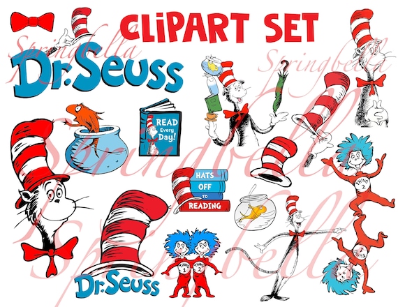 Suess Cat in the Hat Clipart PNG Digital Download