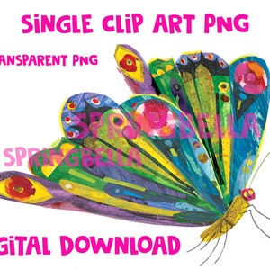 Die Sehr Hungrige Raupe Schmetterling Single PNG Transparent Digital Download