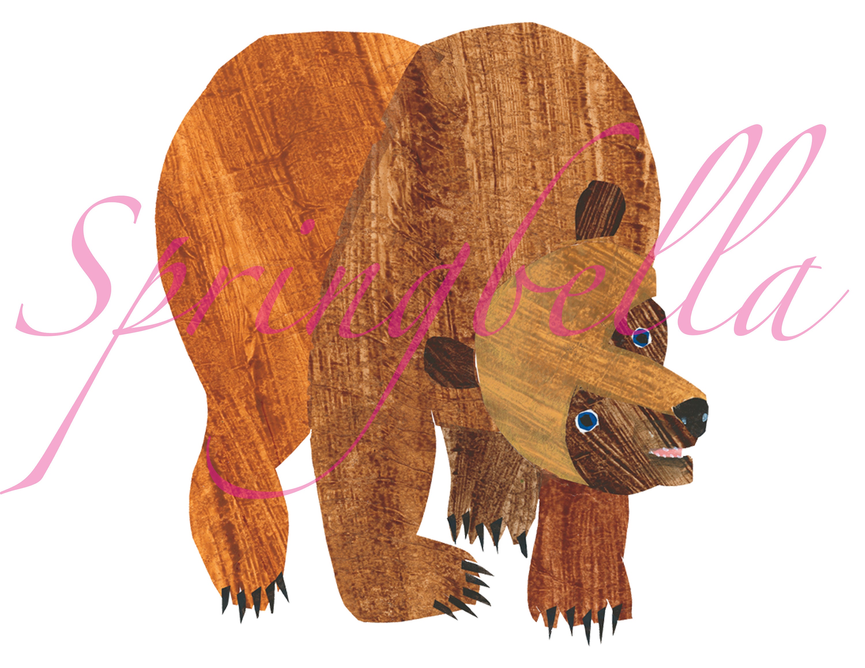 Brown Bear What Do You See Clipart Set PNG No Background Digital ...