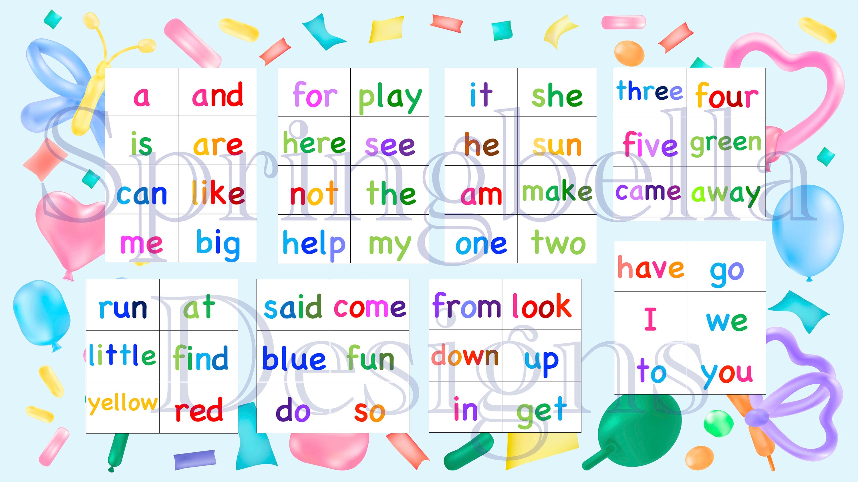 Kindergarten Printable Sight Words List and Flash Cards Digital Kindergarten Printable Sight Words List and Flash Cards Digital