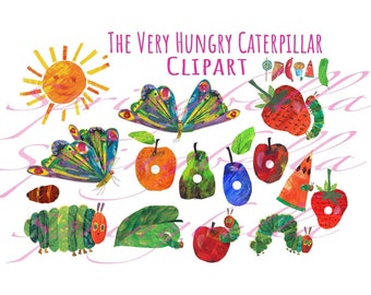 The Very Hungry Caterpillar Clipart PNG Transparent Digital Download