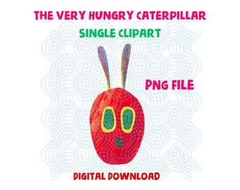 The Very Hungry Caterpillar Head Clipart PNG Digital Download