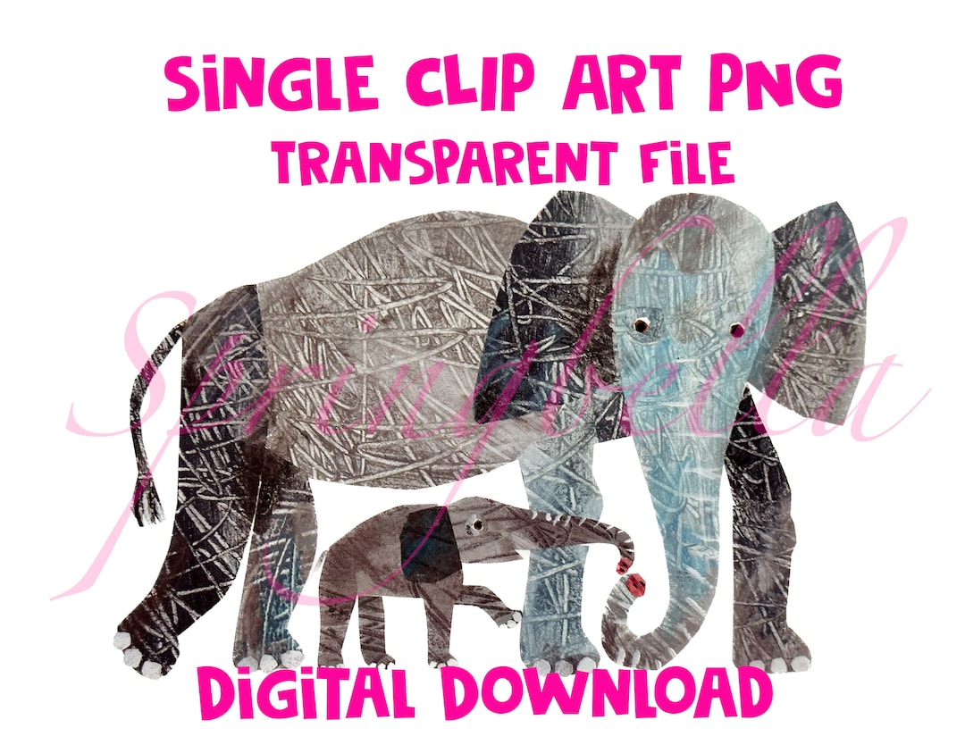 Elephants Eric Carle Single PNG Transparent Digital Download - Etsy
