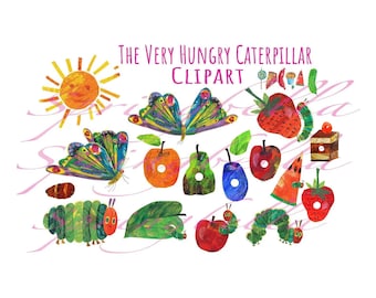 The Very Hungry Caterpillar Clipart PNG Transparent Digital Download